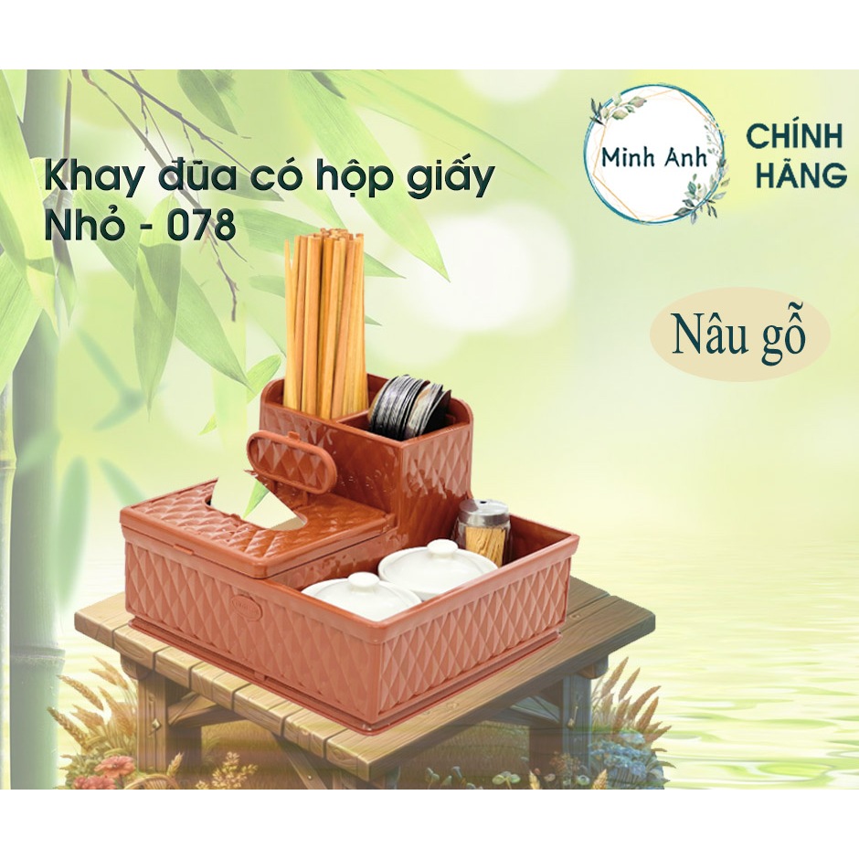 [ XUẤT VAT ] [ Hỏa tốc ] Khay đựng đũa muỗng, hộp giấy thông minh, gia vị 077 078 khay dua bền ống