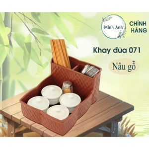 Hộp đựng đũa thìa bằng nhựa giả gỗ quán cơm, nhà hàng, giá rẻ 071.075.076. khay