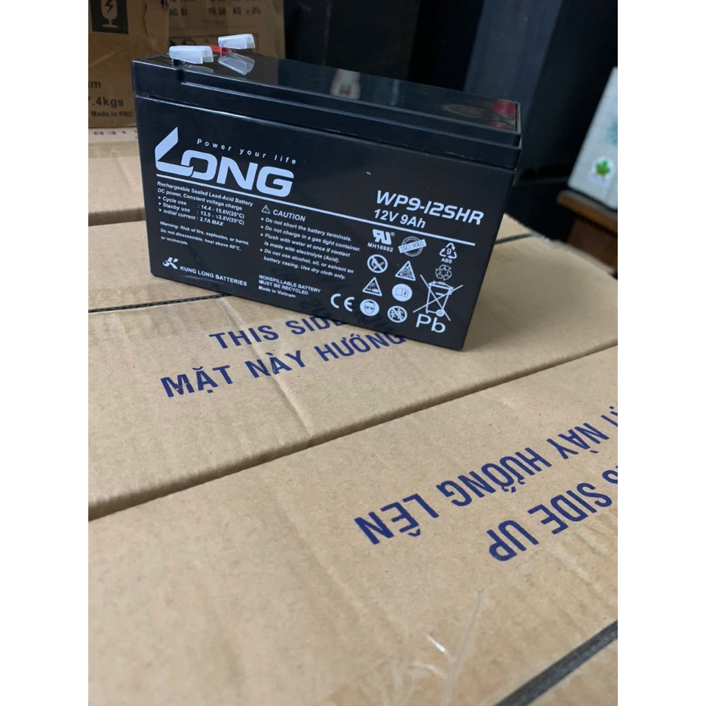 Bình ắc quy 12v-9ah, battery Long WP1236w, bình lưu điện cửa cuốn ...