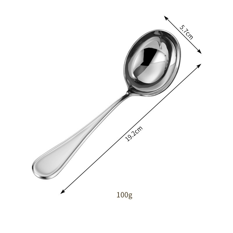 Thìa Sâu Lòng KINSGEM by Chockmen Inox Cao Cấp Muỗng Muôi Vá Canh Bóng Mờ Siêu Dày Sang Xịn