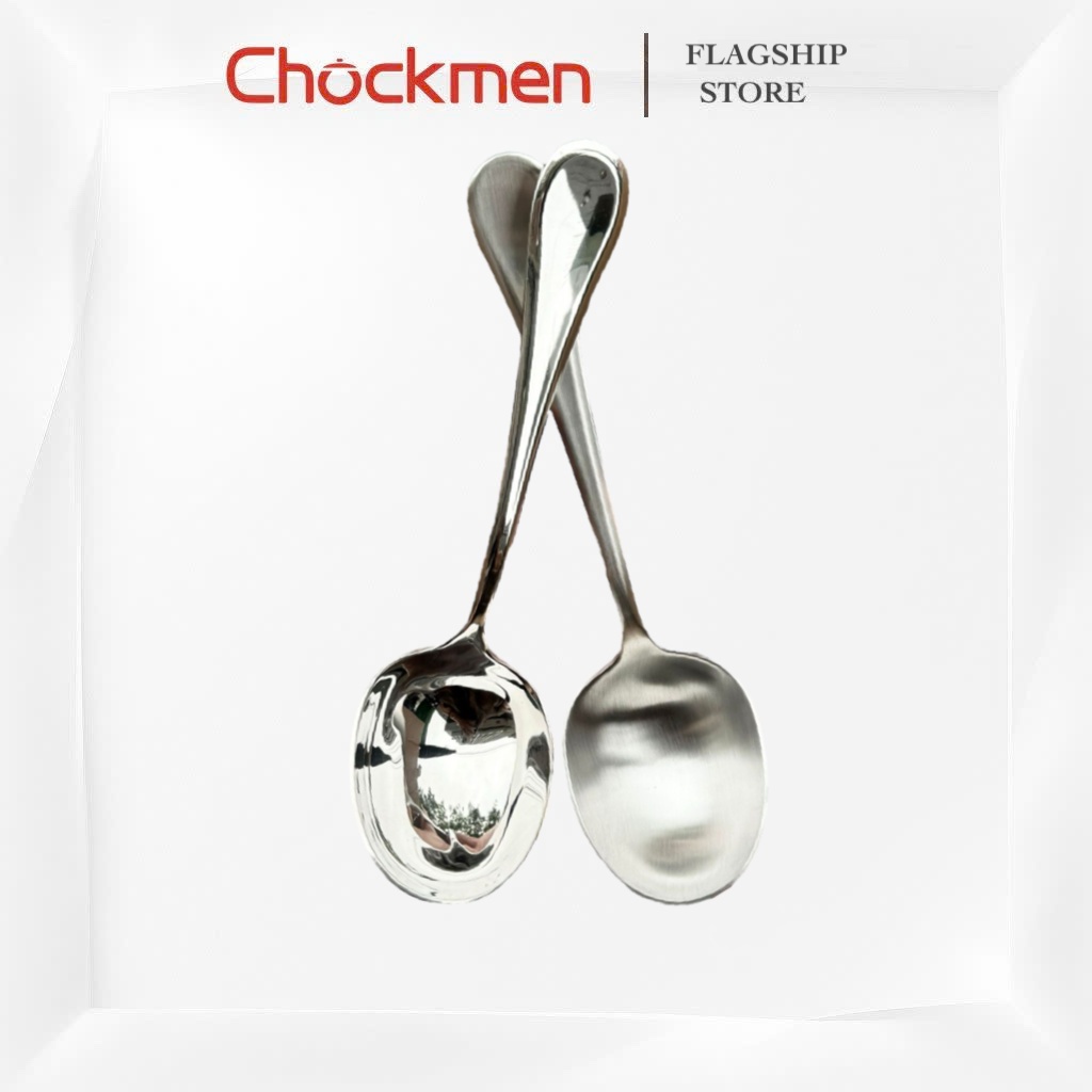 Thìa Sâu Lòng KINSGEM by Chockmen Inox Cao Cấp Muỗng Muôi Vá Canh Bóng Mờ Siêu Dày Sang Xịn