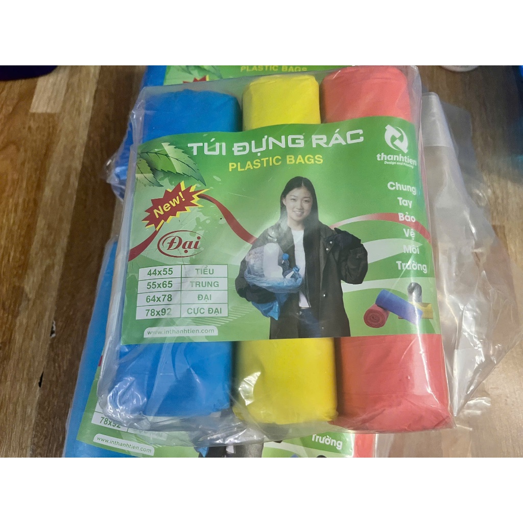 Túi rác 3 màu tiểu trung đại bịch 1kg | Shopee Việt Nam