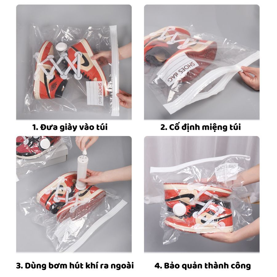 Túi Chân Không Đựng Giày, Túi Nén Chân Không Dày Dặn, Chống Oxy Hóa, Chống Ẩm Mốc, Chống Ố Vàng L02