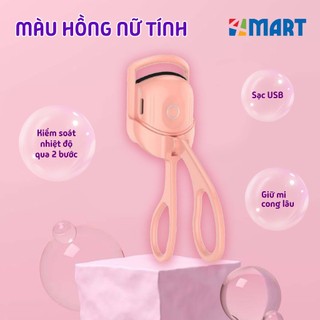 Máy uốn cong lông mi giúp làm cong, giữ nếp mi lâu, Bấm mi điện uốn mi với hai chế độ nhiệt.