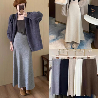 Chân váy đuôi cá dáng dài xòe nhẹ, Chân váy nữ chất nỉ lông thỏ cạp chun thời trang hiện đại