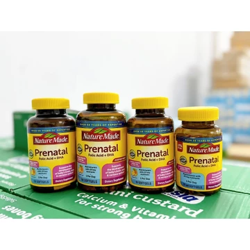 Combo Vitamin tổng hợp bầu Nature Made Prenatal Folic Acid + DHA 150 viên: + Calcium 130 viên + Sắt Iron 30 viên