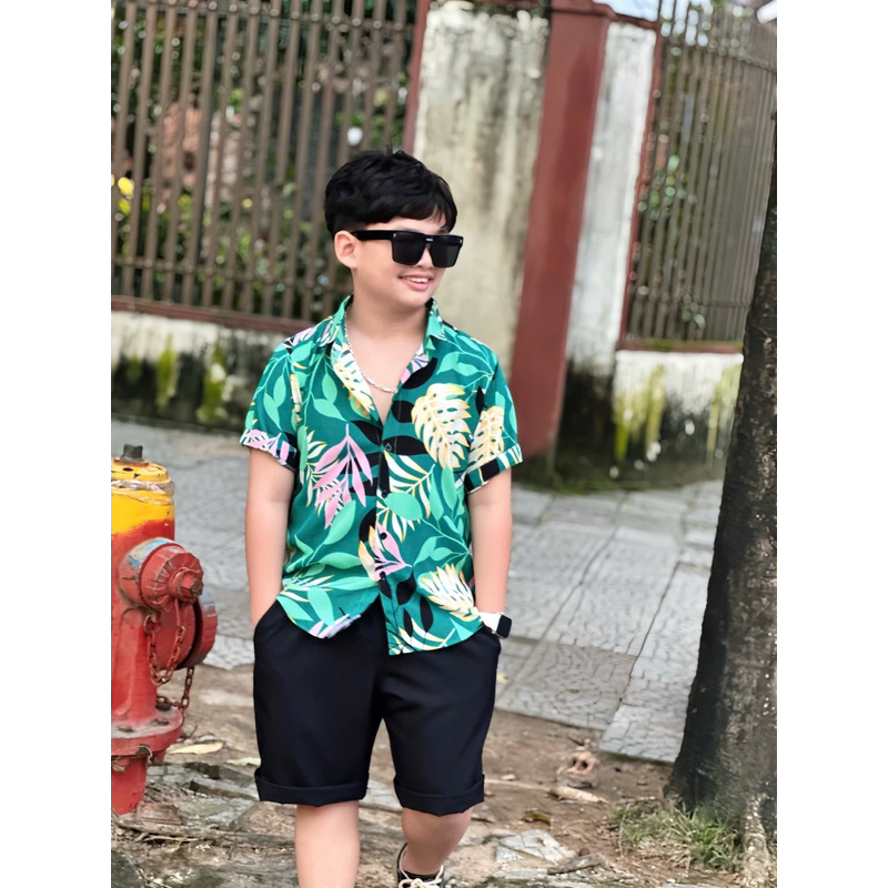 set hoạ tiết hoa 28-52kg cho bé trai TONI BRAND