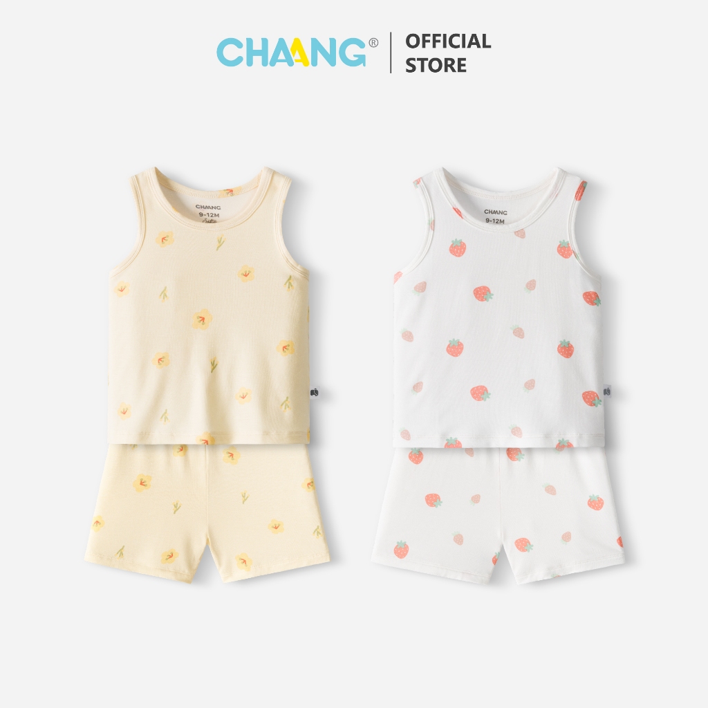 [CHAANG 9-36M] Bộ quần áo ba lỗ cổ tròn Bloom cho bé gái