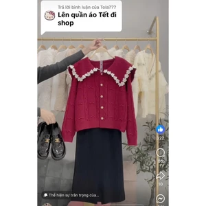 Aó len thiết kế cổ bèo phong cách ngọt ngào - FB25