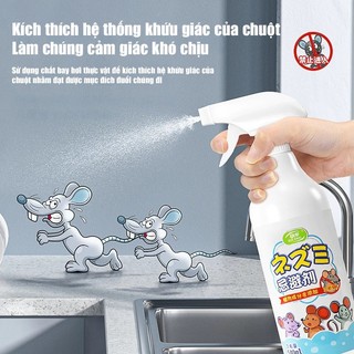Xịt đuổi chuột đa năng 500ml thành phần từ thiên nhiên, công nghệ Nhật Bản dùng cho cả nhà và xe hơi