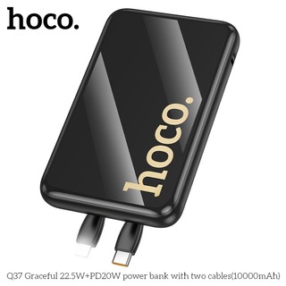 Sạc dự phòng Hoco Q37 10000mAh TypeC PD 20W, USB-A QC 22.5W, kèm cáp TypeC và LaiNing, Màn hình LCD