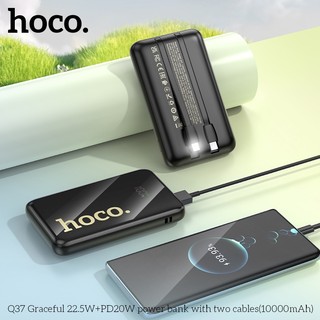 Sạc dự phòng Hoco Q37 10000mAh TypeC PD 20W, USB-A QC 22.5W, kèm cáp TypeC và LaiNing, Màn hình LCD
