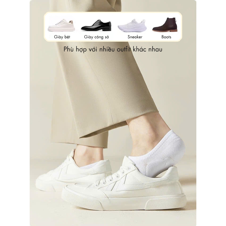 Tất vớ nam nữ chất liệu cotton sử dụng công nghệ mới giúp giảm mùi hôi, 3 chiều cao hộp 5 đôi - Ekiu Shop