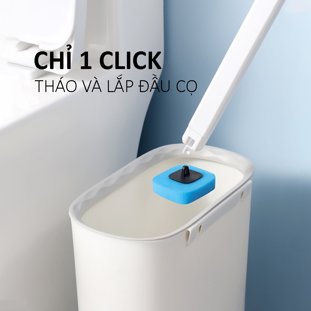 Bộ vệ sinh bồn cầu dùng 1 lần, chà nhà bếp, chà mọi ngõ ngách đầu lau có sẵn chất tẩy rửa không cần chạm tay, tiện lợi