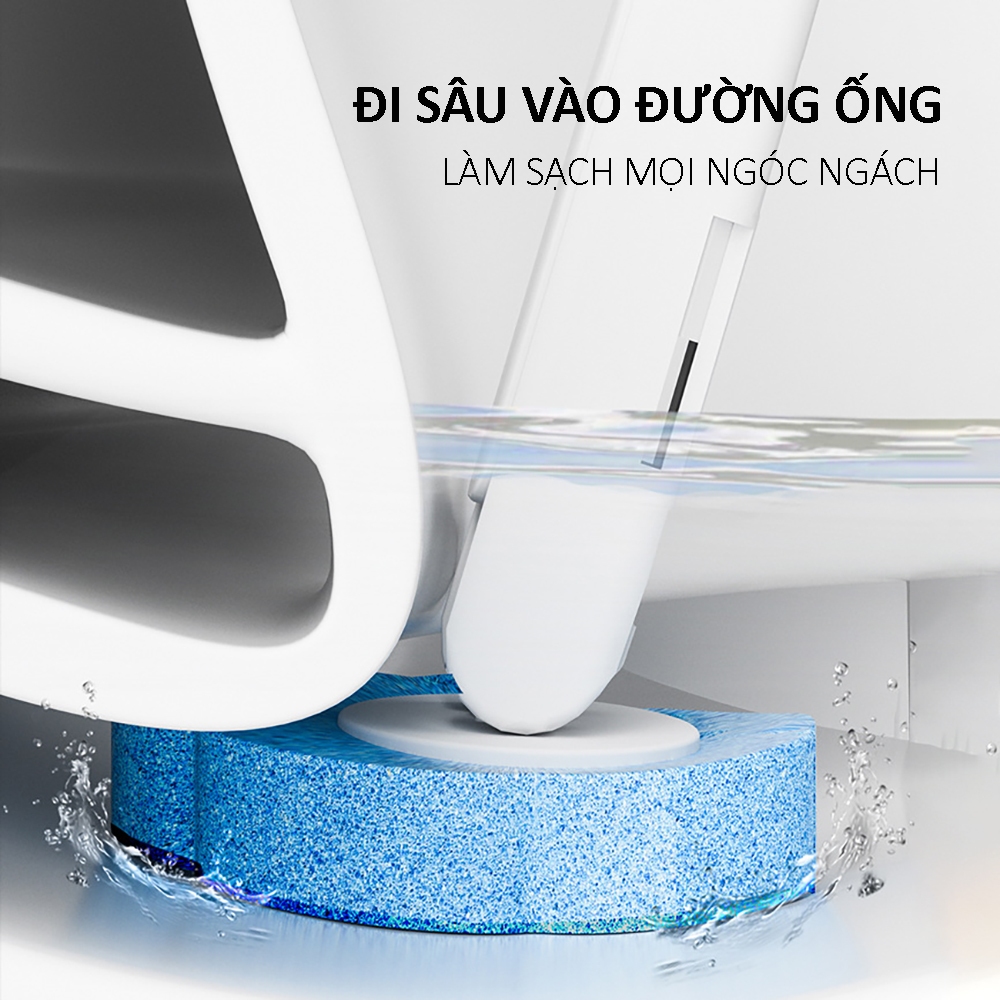 Bộ vệ sinh bồn cầu dùng 1 lần, chà nhà bếp, chà mọi ngõ ngách đầu lau có sẵn chất tẩy rửa không cần chạm tay, tiện lợi