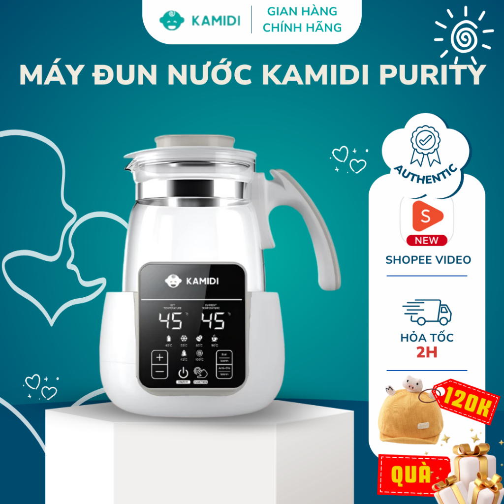 Máy Đun Nước Pha Sữa Kamidi Purity Đa Năng Tích Hợp Tiệt Trùng Hâm Sữa ...
