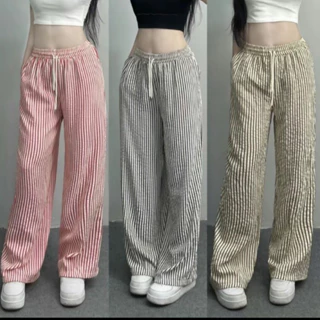Quần Nữ Kẻ Sọc Ống Suông From Xinh Thoải Mái Dễ Mặc NTSHOP