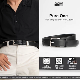 Thắt lưng nam bản nhỏ 2.8cm Pure One Belt da Microfiber dây lưng khóa kim Andras cao cấp - TL06