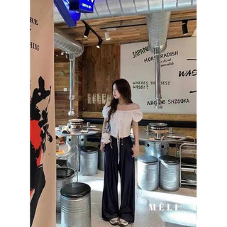Áo kiểu cổ vuông đính nơ dáng crotop, mặc đi học đi chơi LAVIAN A06