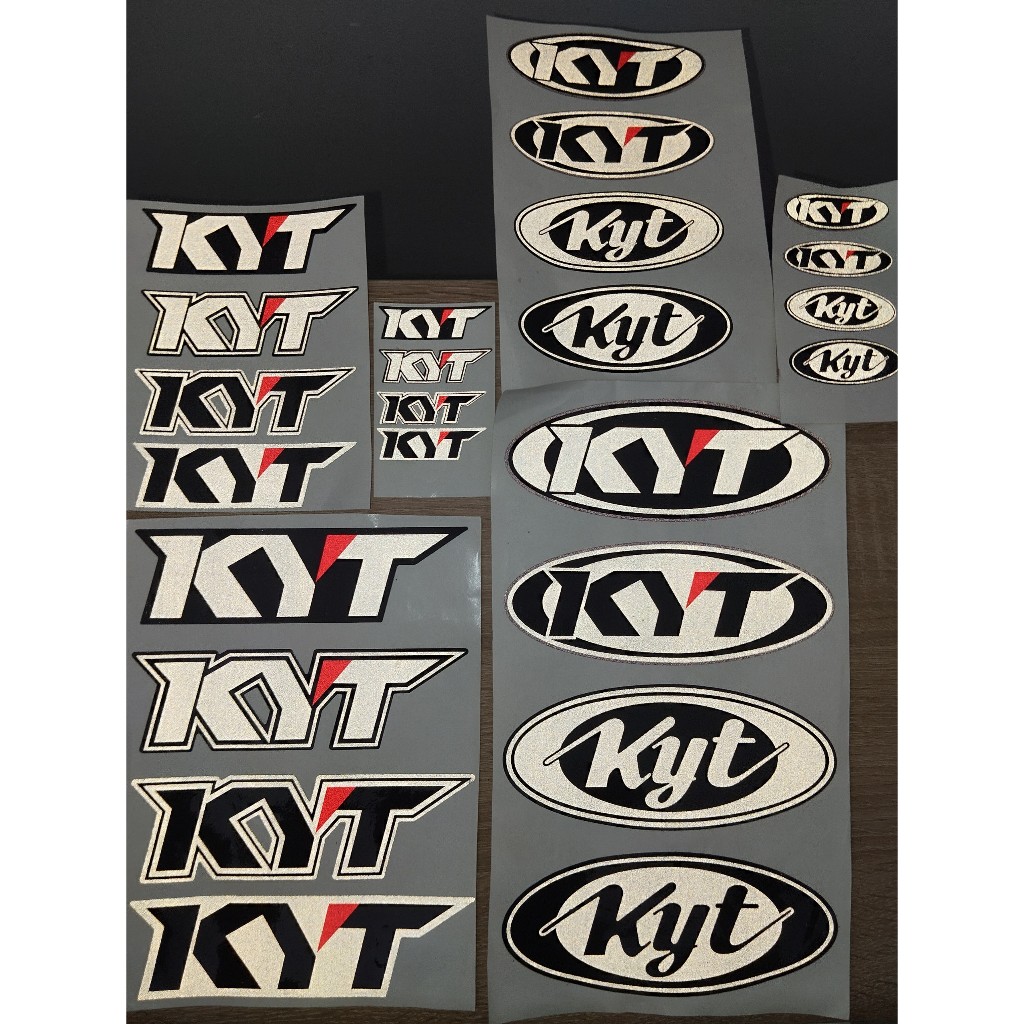 Logo KYT phản quang 3M, dán nón fullface. Decal chống nước, không bay màu. Dính chặt tuyệt đối