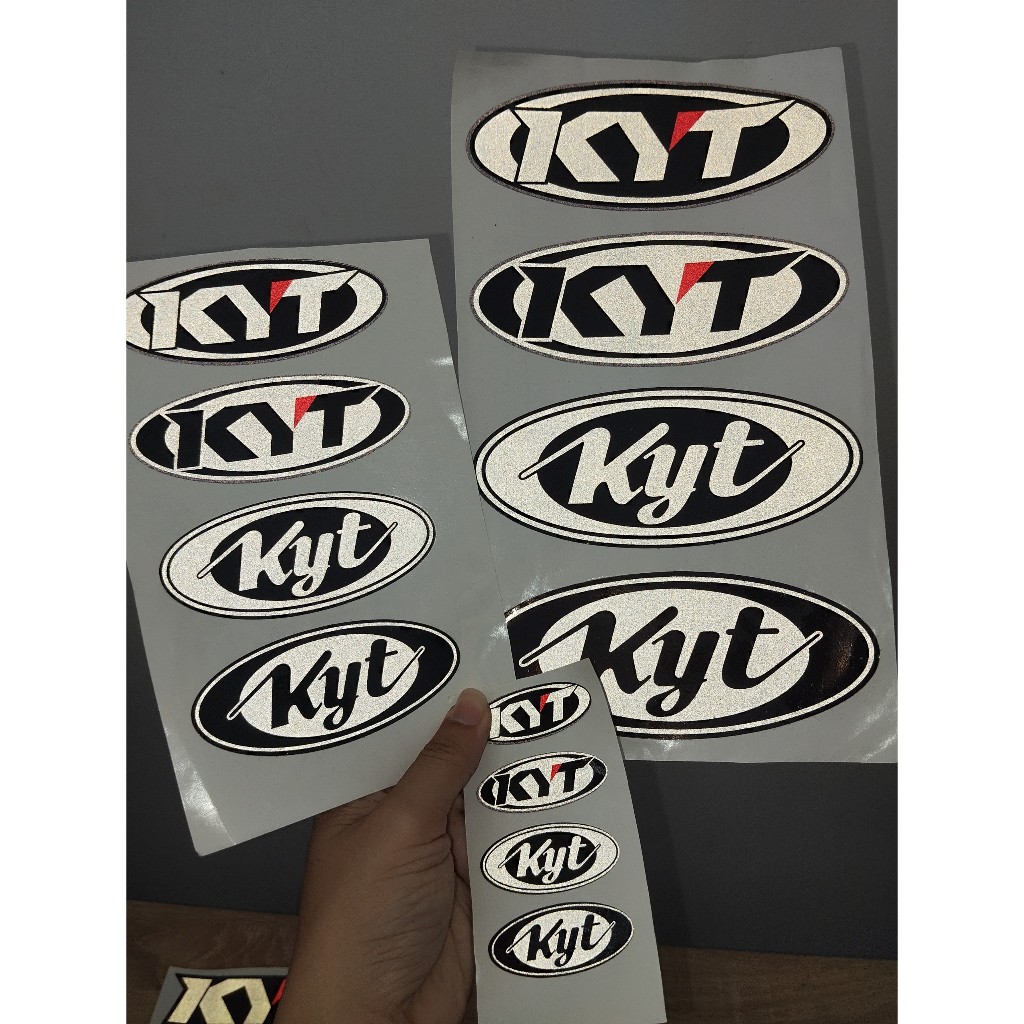 Logo KYT phản quang 3M, dán nón fullface. Decal chống nước, không bay màu. Dính chặt tuyệt đối