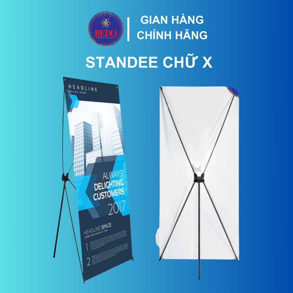 Standee Chân Chữ X BEDO Khung Nhôm Cao Cấp 60x160 80x180cm Treo Banner Quảng Cáo Chuyên Nghiệp