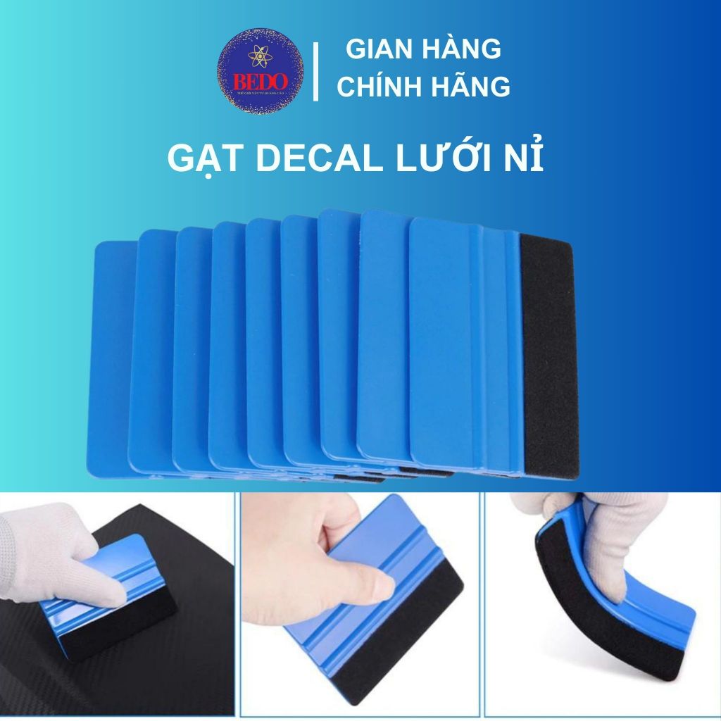 Miếng Gạt Decal Lưỡi Nỉ BEDO Nhựa ABS 7x10cm Gạt Decal Ô Tô Kính Tường Không Trầy Xước