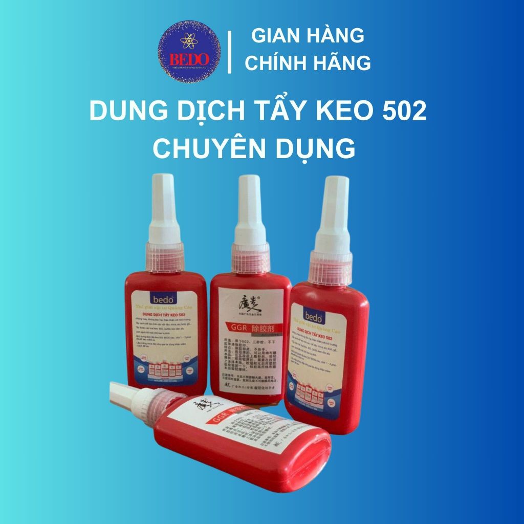 Dung Dịch Tẩy Keo 502 BEDO Chai 100ml Tẩy Keo Trên Alu Mica Kính Nhựa Gỗ Nhanh Sạch An Toàn