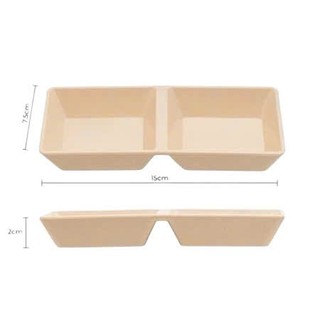Khay đựng nước chấm 2 ngăn, Khay đựng gia vị 2 ngăn chất liệu Melamine ao Cấp chống va đập - chống cháy
