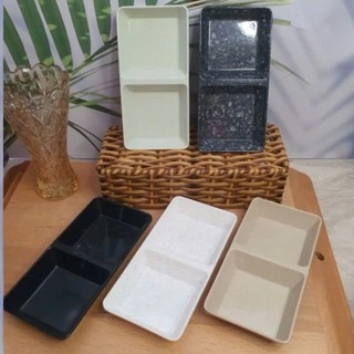 Khay đựng nước chấm 2 ngăn, Khay đựng gia vị 2 ngăn chất liệu Melamine ao Cấp chống va đập - chống cháy