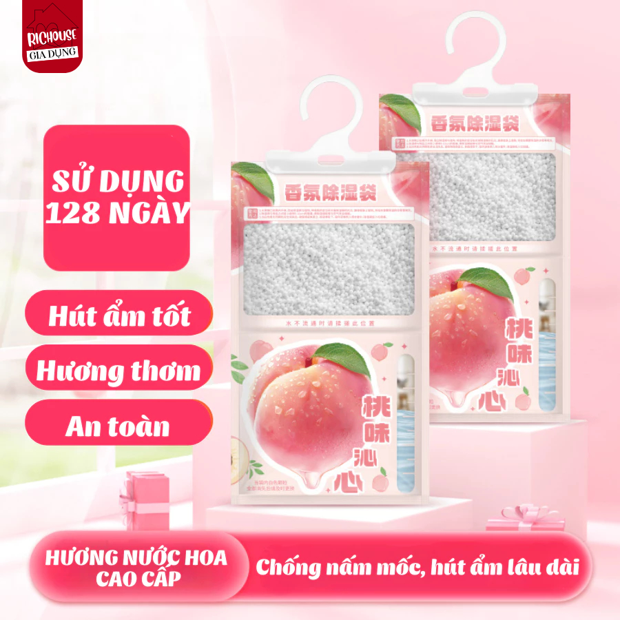 Túi Hút Ẩm Mùi Thơm Nước Hoa 2 Ngăn Siêu Thấm Hút Ẩm Chống Mốc, Túi Thơm Để Tủ Quần Áo, Tủ Giày