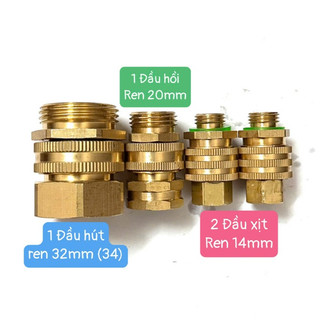 COMBO 4 nối nhanh (1 hút, 1 hồi, 2 ra) bằng Đồng Cho Máy phun Áp Lực nông nghiệp