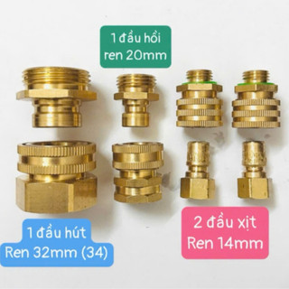 COMBO 4 nối nhanh (1 hút, 1 hồi, 2 ra) bằng Đồng Cho Máy phun Áp Lực nông nghiệp