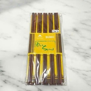 Bộ 10 Đôi Đũa gỗ tự nhiên Sumo (1 vỉ 10 đôi) cao cấp không hoá chất an toàn - Trường An VN