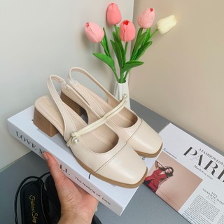 (Lùi 1 size) Giày Sandal Cao Gót Nữ Mũi Vuông êm mềm cao 5cm