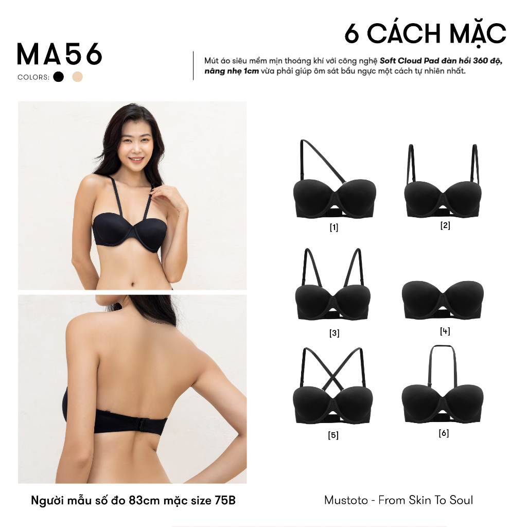 Ảnh BST Áo Quây Không Dây Bra Nữ Mustoto Mút Mỏng (MA27 MA56) 2