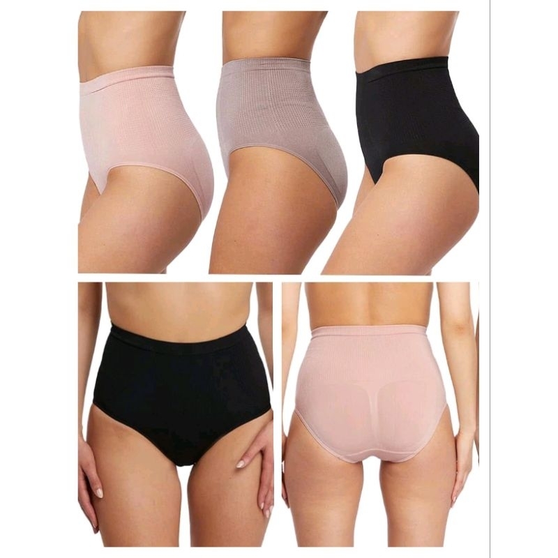 (BomoHouse) Combo 4 quần lót dệt gen bụng cạp cao SkinnyGirl* bigsize - dư xịn