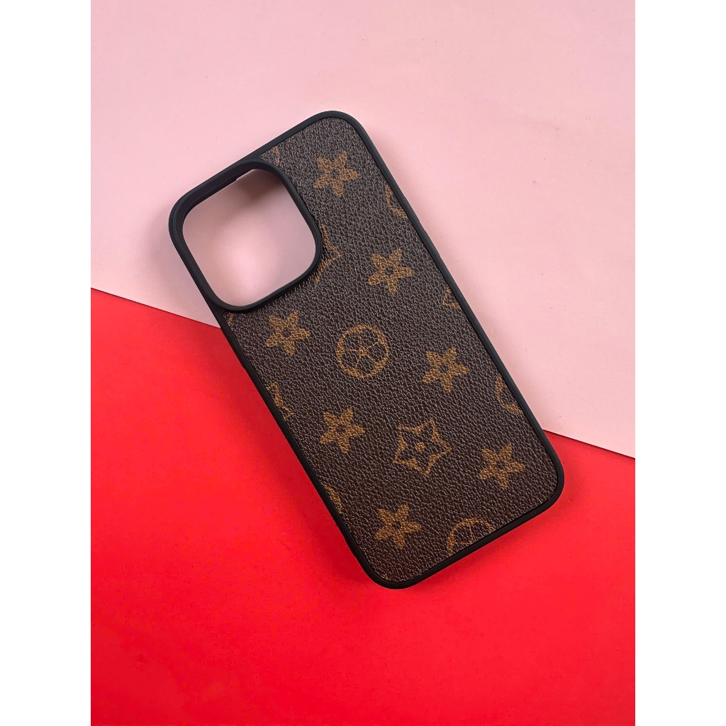Ốp iphone da ô vuông xanh, nâu, trắng, hoa nâu