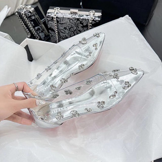 Giày bệt mica găn đá 2 phân mũi nhọn hở mũi xinh