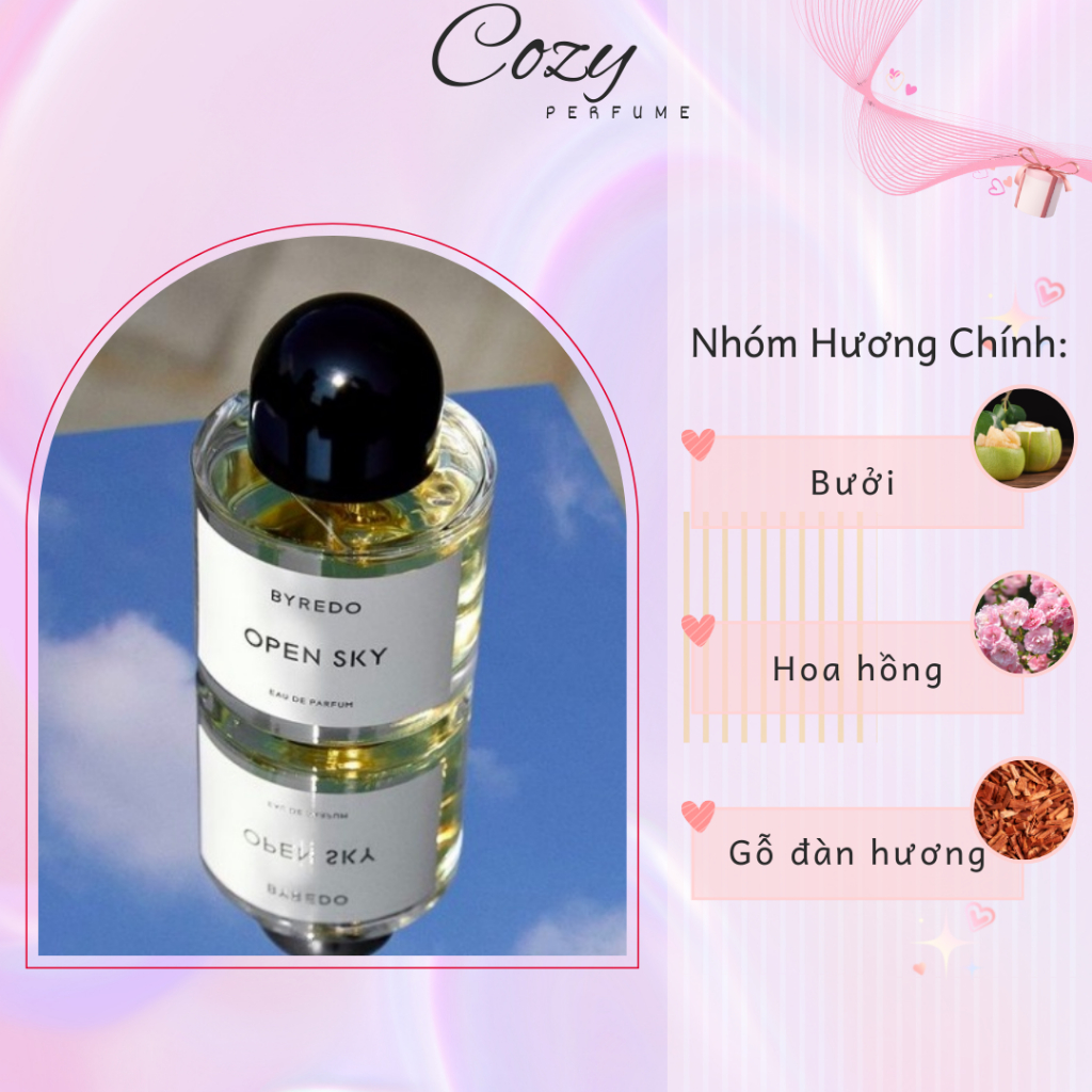Nước hoa unisex Byred0 Open Sky Chiết 5ml/10ml Hương thơm Tươi mát Thư giãn Tự nhiên - Cozy Perfume