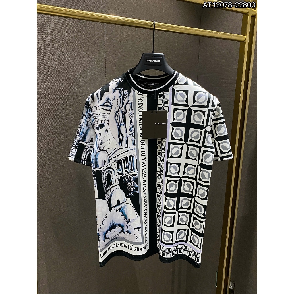 ÁO thun nam DOLE cổ tròn họa tiết tay ngắn phong cách trẻ trung chuẩn from