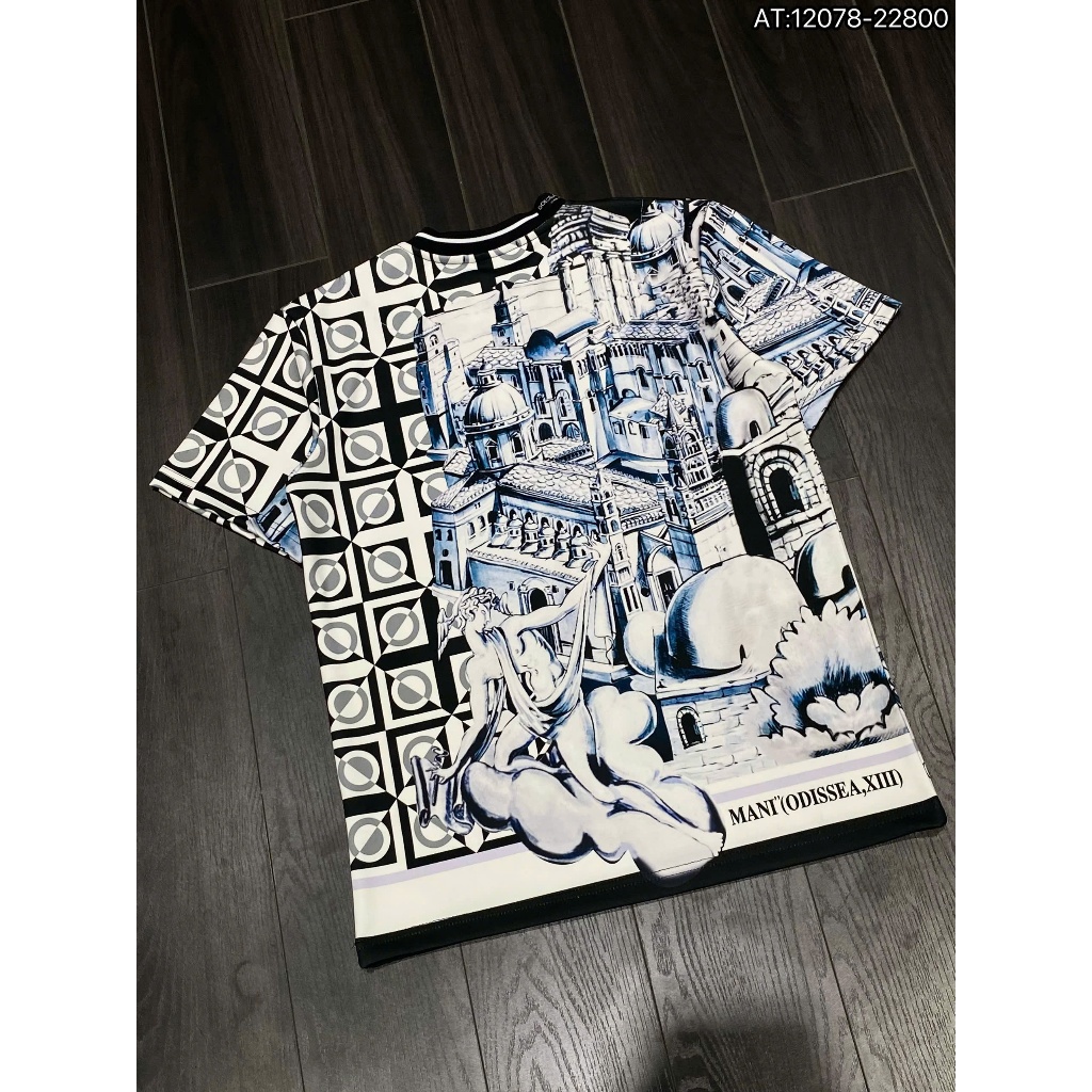 ÁO thun nam DOLE cổ tròn họa tiết tay ngắn phong cách trẻ trung chuẩn from