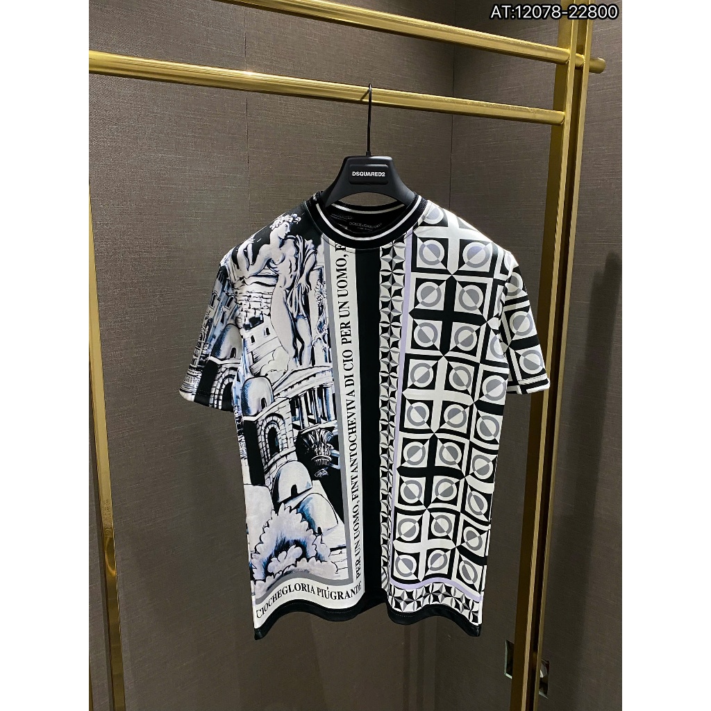 ÁO thun nam DOLE cổ tròn họa tiết tay ngắn phong cách trẻ trung chuẩn from