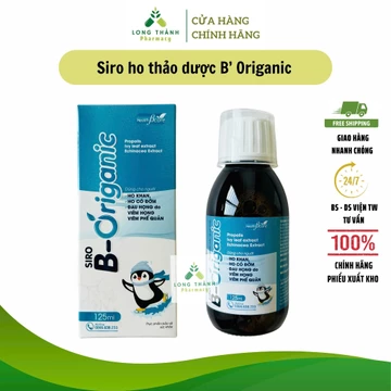[MẪU MỚI] Siro ho thảo dược B-ORIGANIC - Dùng cho người ho khan, ho đờm, đau họng (Chai 125ml)