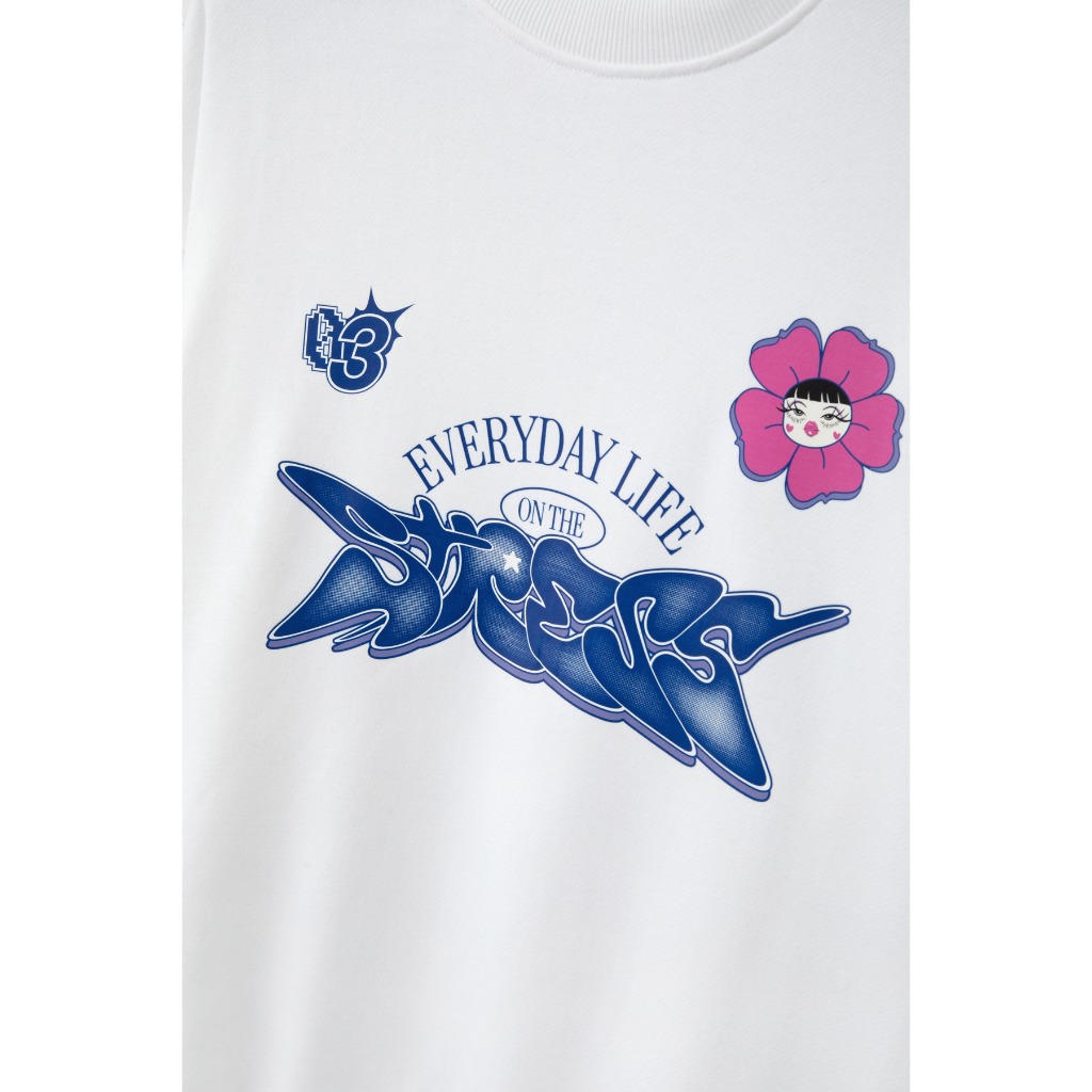 Áo Nỉ Không Mũ BOO Over fit In Big Graphic Stress Essential