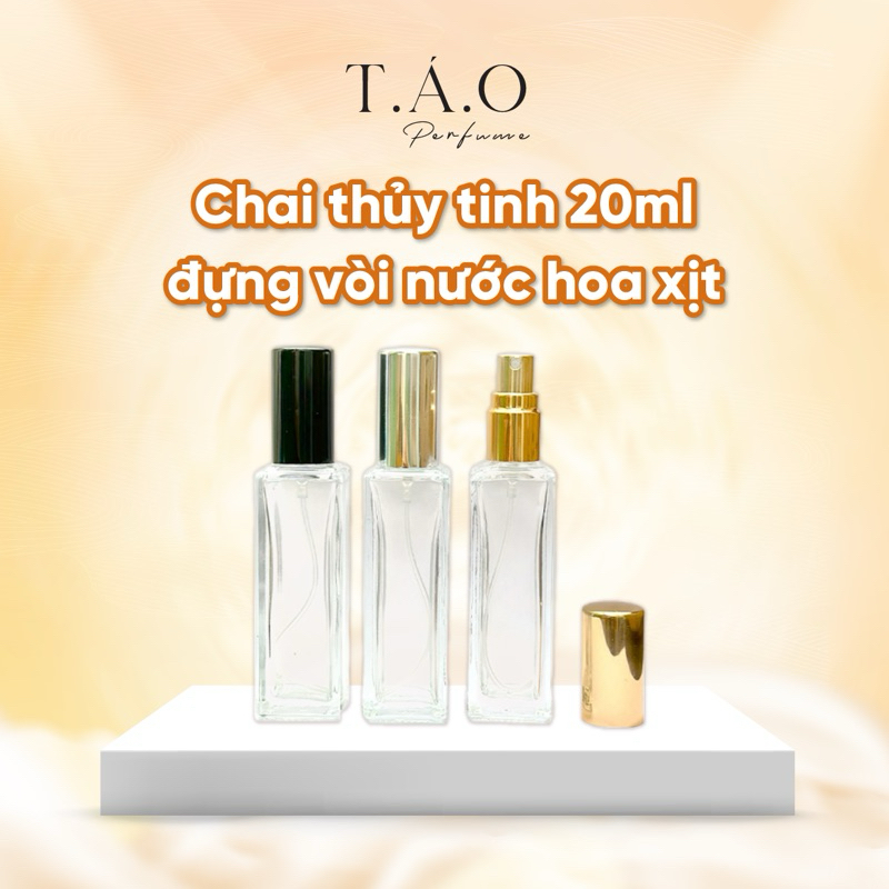 [Vỏ rỗng] Chai lọ chiết nước hoa thuỷ tinh cao cấp dày dặn 20ml trụ ...