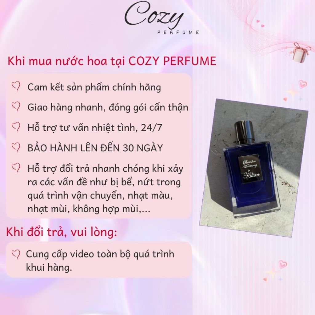 Nước hoa unisex Kilian Bamboo Harmony Chiết 5ml/10ml Hương thơm Thanh lịch, Nhẹ nhàng - Cozy Perfume