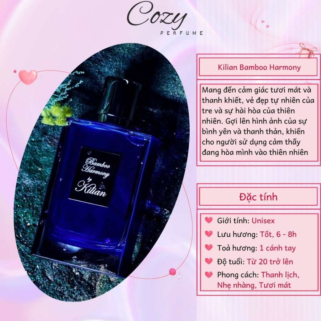 Nước hoa unisex Kilian Bamboo Harmony Chiết 5ml/10ml Hương thơm Thanh lịch, Nhẹ nhàng - Cozy Perfume