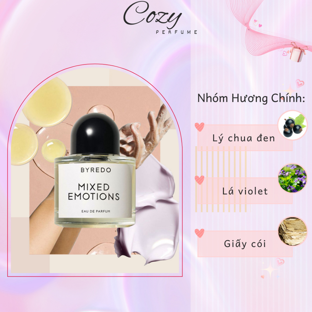 Nước hoa unisex Byredo Mixed Emotions Chiết 5ml/10ml Hương thơm Sáng tạo, Cá tính - Cozy Perfume