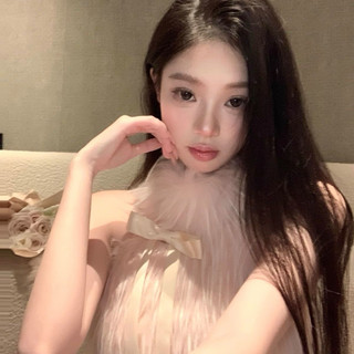 Áo lông cổ yếm phối nơ sang trọng ngọt ngào